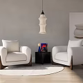 Modern leisure sofa combination single sofa side table chandelier combination 3d model
