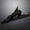 U.S. Air Force NASA Black Airplane With Streamlined Military Experimental Design