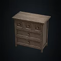 Classic Wooden Entryway Side Cabinet With Multiple Drawers Storage Console Design 3d model