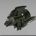 Green Futuristic Military Aircraft Model With Transparent Cockpit Multiple Engines And Detailed Design