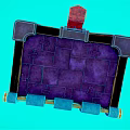 Fantasy Book With Green Glass Flask And Mechanical Parts On Teal Background