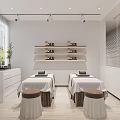 Modern Beauty Hair Salon Interior With Bright Lighting Workstations Comfortable Chairs And Display Shelves