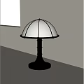 Unique shaped Table Lamp with Transparent Dome Lampshade and Metal Base Modern Minimalist Design