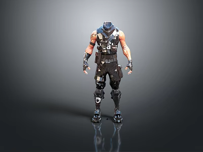 Outdoor Tactical Life Supplies with Protective Vest Knee Pads and Boots Gear 3d model