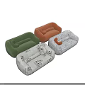 Stylish Two-Seater Sofa With Modern Abstract Patterns And Durable Wooden Legs