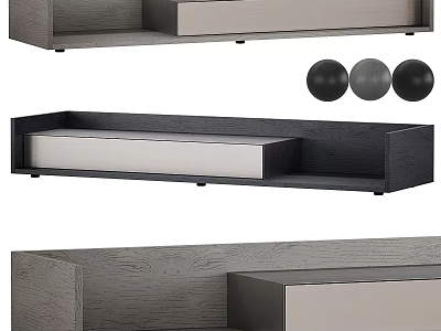 Modern TV Stand With Wooden And Metal Frame Storage Shelf Design 3d model