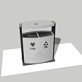 Public Facility Trash Sorting Recycling Bin With Waste Separation Signage Design