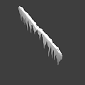 Realistic White Hanging Icicles With Textured Surface On Gray Background 3d model
