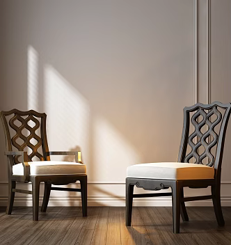 American Dining Chair American Single Chair American Leisure Chair 3d model
