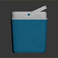 Blue Insulated Cooler Box With White Lid And Handle For Portable Storage