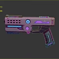 Futuristic Toy Gun With Purple Blue LED Lights And Pink Purple Color Design