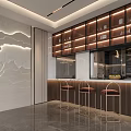 Modern Kitchen Interior Design With Central Island Marble Countertops Cabinets And Hanging Lights