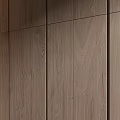 Modern Wooden Furniture Composition With Shelves Decorations Books And Lighting