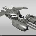 Futuristic Spaceship Flying Near Earth With Blue Planet Background In Outer Space