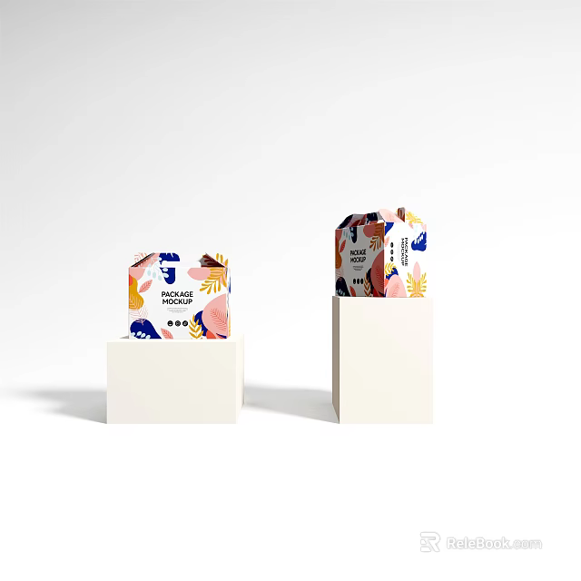 Modern Home Decorative Ornament Set With Colorful Art Patterns On White Display Stand 3d model 