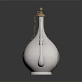 Elegant Silver Decorative Ewer With Golden Top Carved Patterns And Chain Decoration