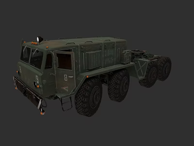 Green Heavy Duty 8 Wheel Utility Vehicle For Military Cargo Transport 3d model