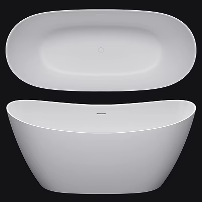 Modern White Freestanding Bathtub With Oval Shape And Sleek Surface Design 3d model