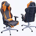 Black and Orange Gaming Chair with Ergonomic Design Adjustable Backrest and Wheeled Base