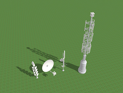 Modern tower TV signal tower 3d model