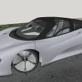 Silver Sports Car With Sleek Design Black Roof And Unique Wheel In Outdoor Setting