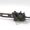 Mechanical Chainsaw With Industrial Metal Components And Saw Blade Design 3d model
