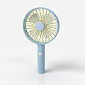 Light Blue Handheld Air Conditioning Fan With Yellow Blades And Control Button Design