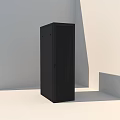 Black Computer Server Rack With Mesh Design In Minimalist White Room 3d model
