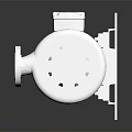 White Mechanical Motor Pump Component With Reflective Surface And Dark Background 3d model