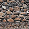 Natural Stone Wall Surface With Irregular Brown Gray Rocks And Textured Pattern 3d model