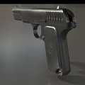 Sleek Tactical Pistol With Metallic Finish Textured Grip And Modern Detailed Structure