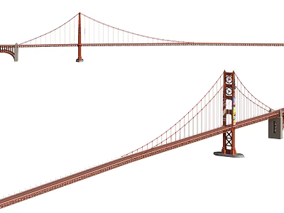 modern suspension bridge bridge suspension bridge 3d model