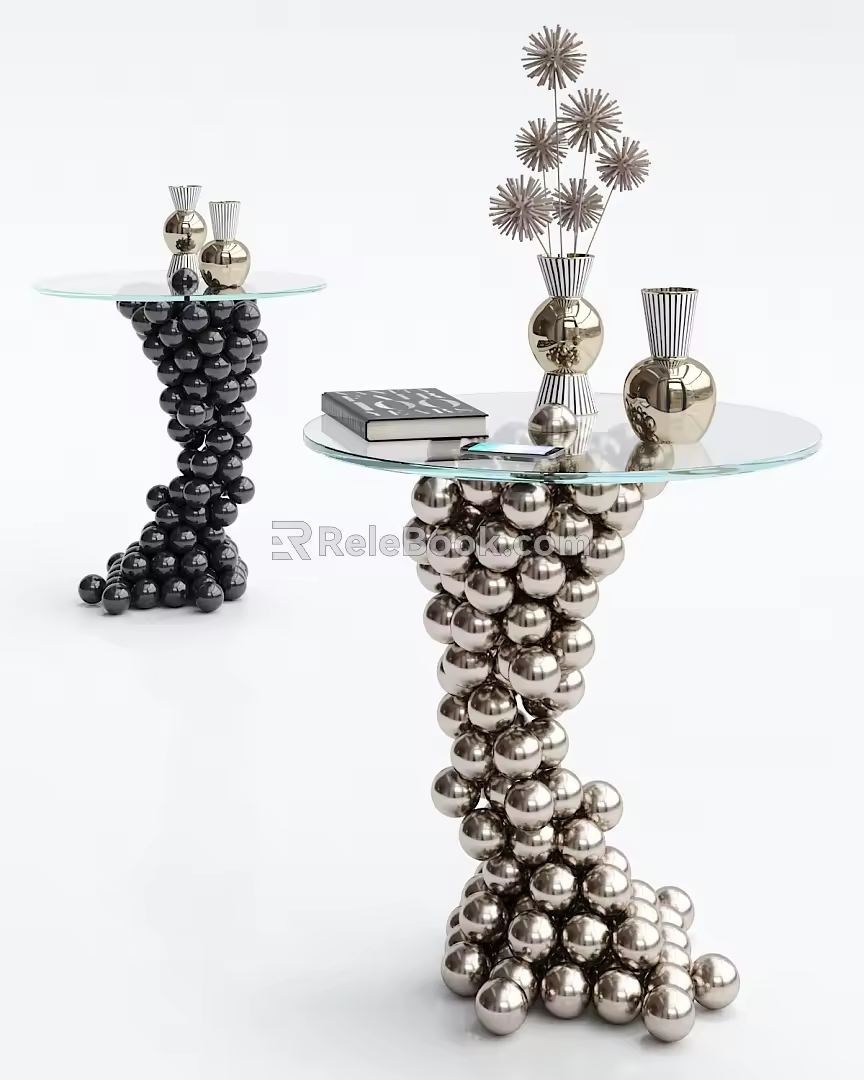 Light Luxury Round Side Ornaments Combination 3d model