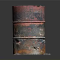 Rusty Red And Black Oil Drum As Old Household Storage Container