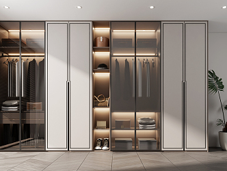 New Chinese Wardrobe Cloakroom 3d model