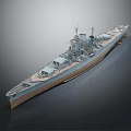 Detailed Warship 3D Model Showcasing Naval Architecture Deck And Armament Features 3d model