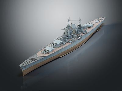 modern warship 3d model