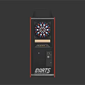 Standalone Dart Machine With Dartboard Black Red Cabinet And Control Panel