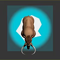 Woolly Mammoth Standing On Ice Block With Blue Glowing Light Effect Below