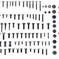 Assorted Metal Screws and Bolts Collection With Different Sizes and Head Types 3d model