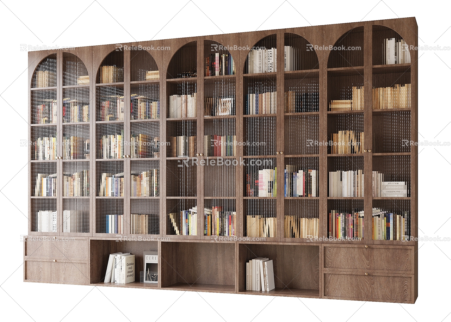 Bookcase Books Books Whole Wall Cabinet 3d model