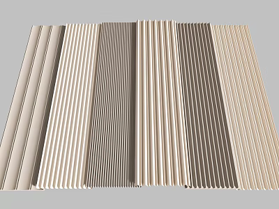 Modern Wall Paneling With Vertical Stripes And Neutral Color Variations 3d model