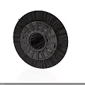 Industrial Brush Wheel With Black Fiber Structure Central Hole And Metal Frame