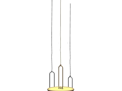Modern Minimalist Hanging Chandelier With Three Transparent Pendant Lights And Circular Base 3d model