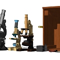 Modern Microscope Medical Optical Microscope Combinations 3d model