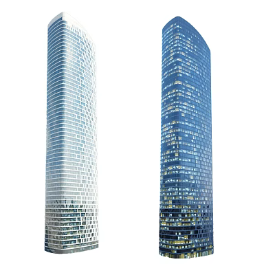 Modern Office Skyscrapers Featuring Glass Facades And Contemporary Architectural Design 3d model