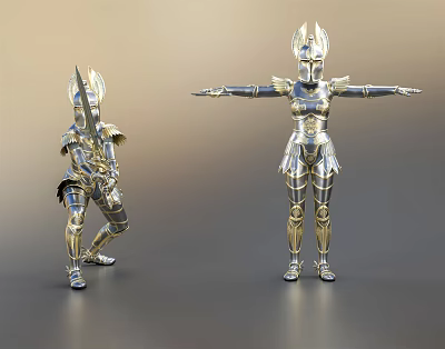 Modern Armor Angel Angel Gold Armor 3d model