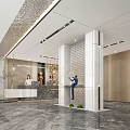 Modern Front Desk Hotel Front Desk 3d model