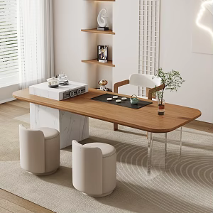 -Ji Feng Tea Table Tea Table and Chair Tea Table and Chair Combination Tea Table Large Plate Table Long Table 3d model