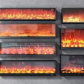 Modern Wall Mounted Electric Fireplaces With Realistic Flame And Various Styles 3d model